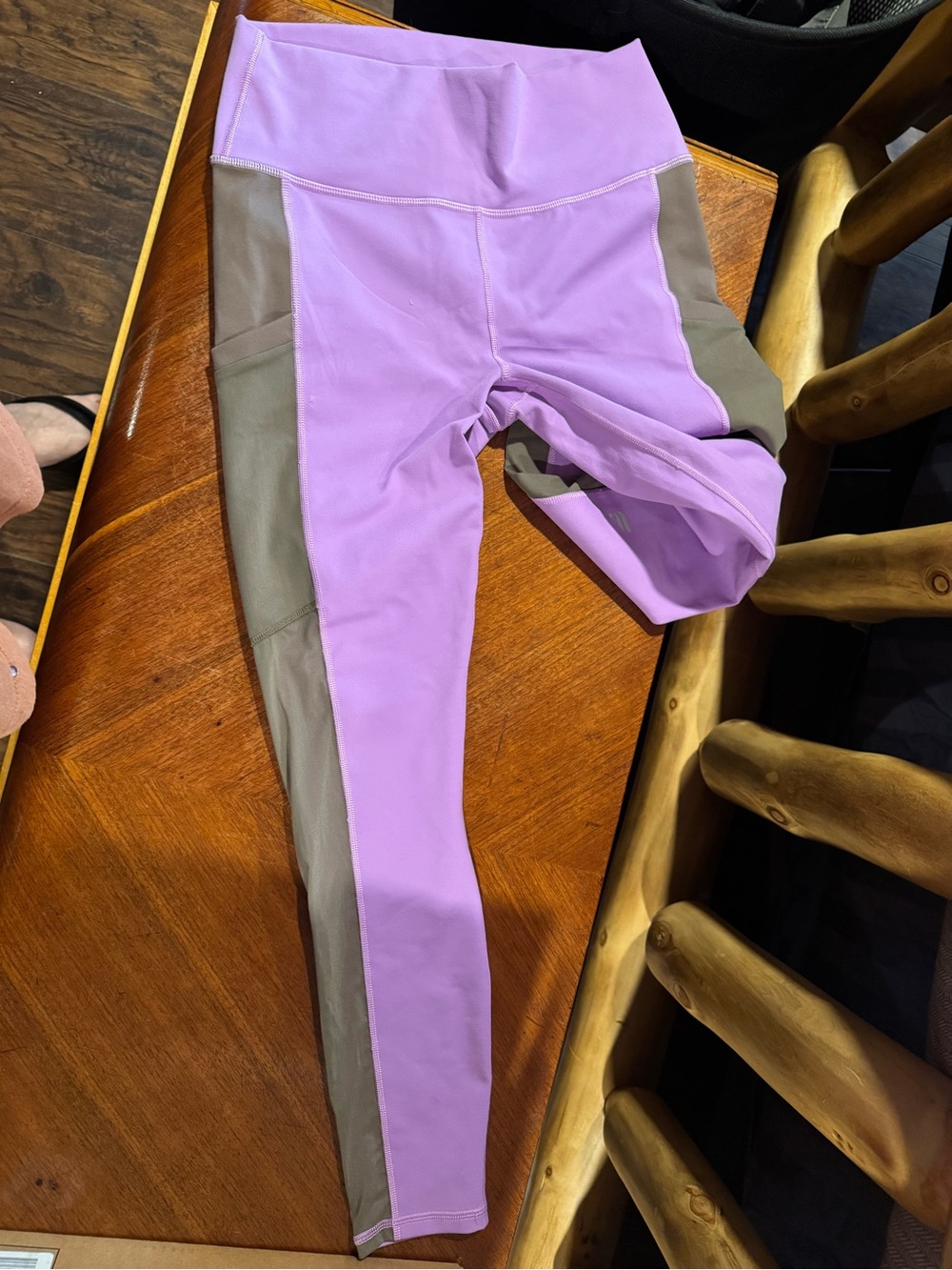 Fabletics Lavender and Taupe Colorblock  Women’s Legging